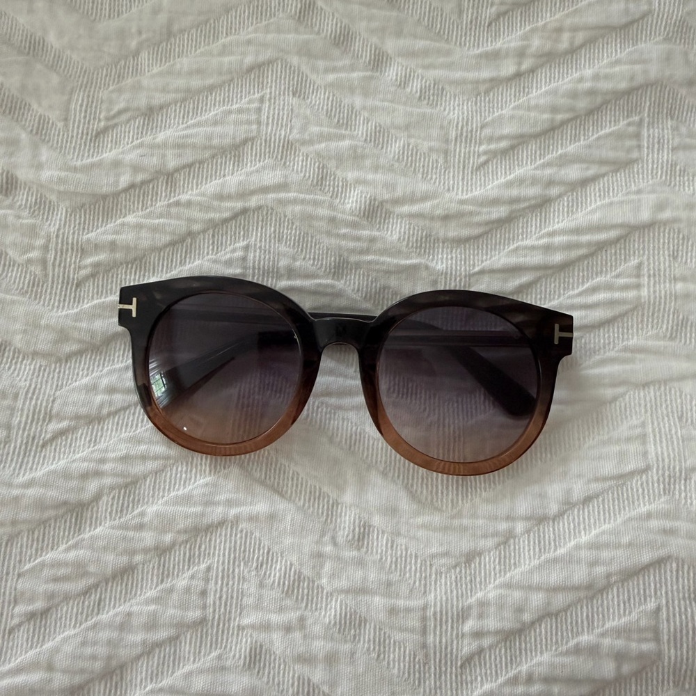 Tom Ford Round Tortoiseshell Gradient Sunglasses - Brown/Black